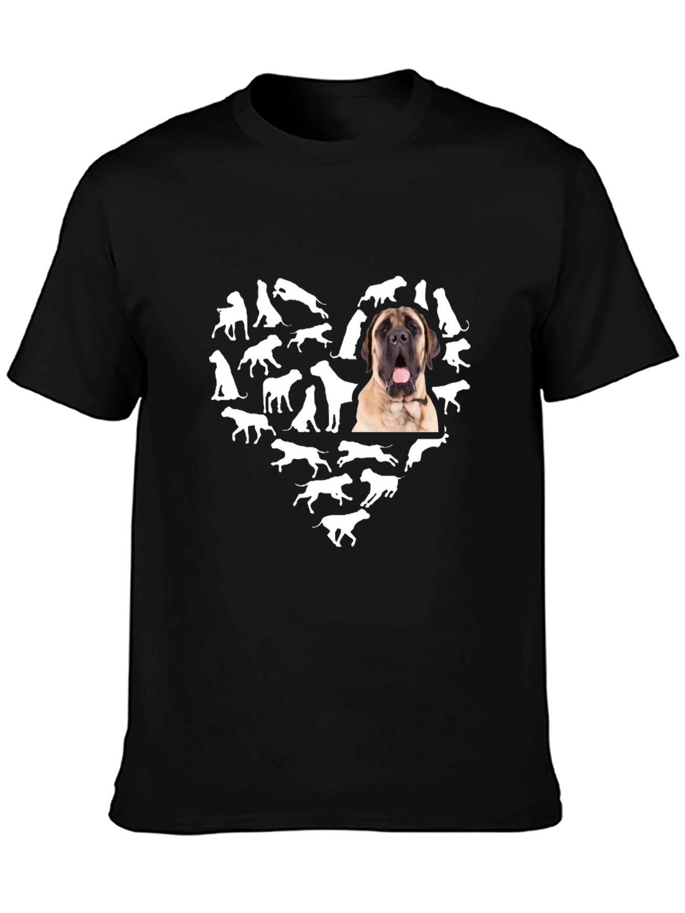 Dog Heart T-Shirt - Mens Black Graphic Tee