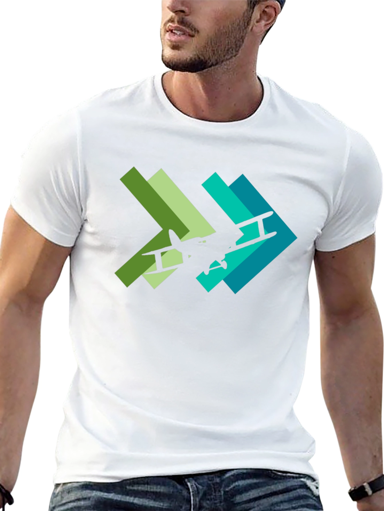 Biplane Arrow Graphic Tee - Aviation Style