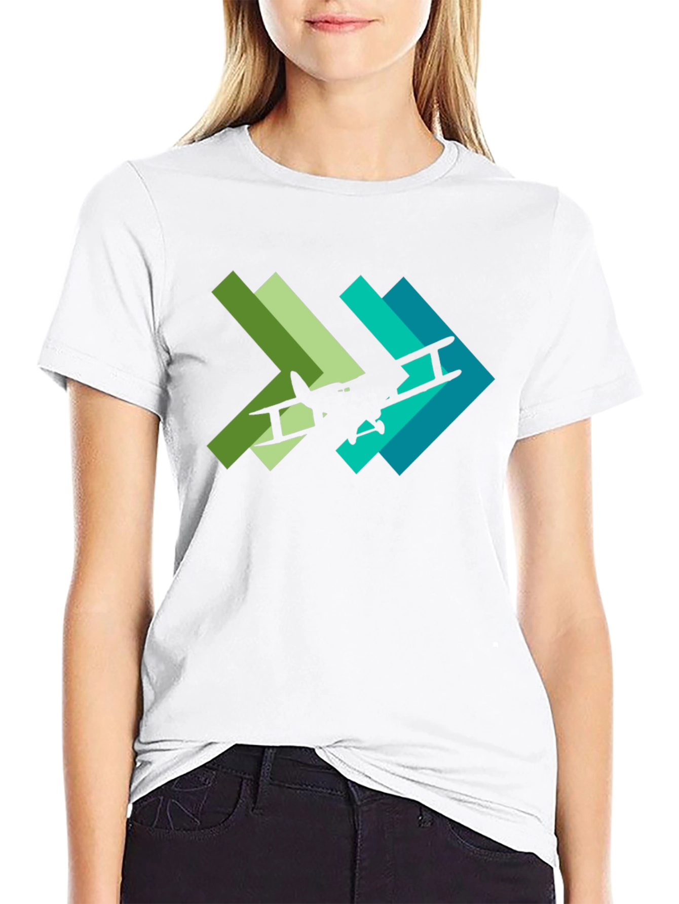 Biplane Arrow Graphic Tee - Aviation Style
