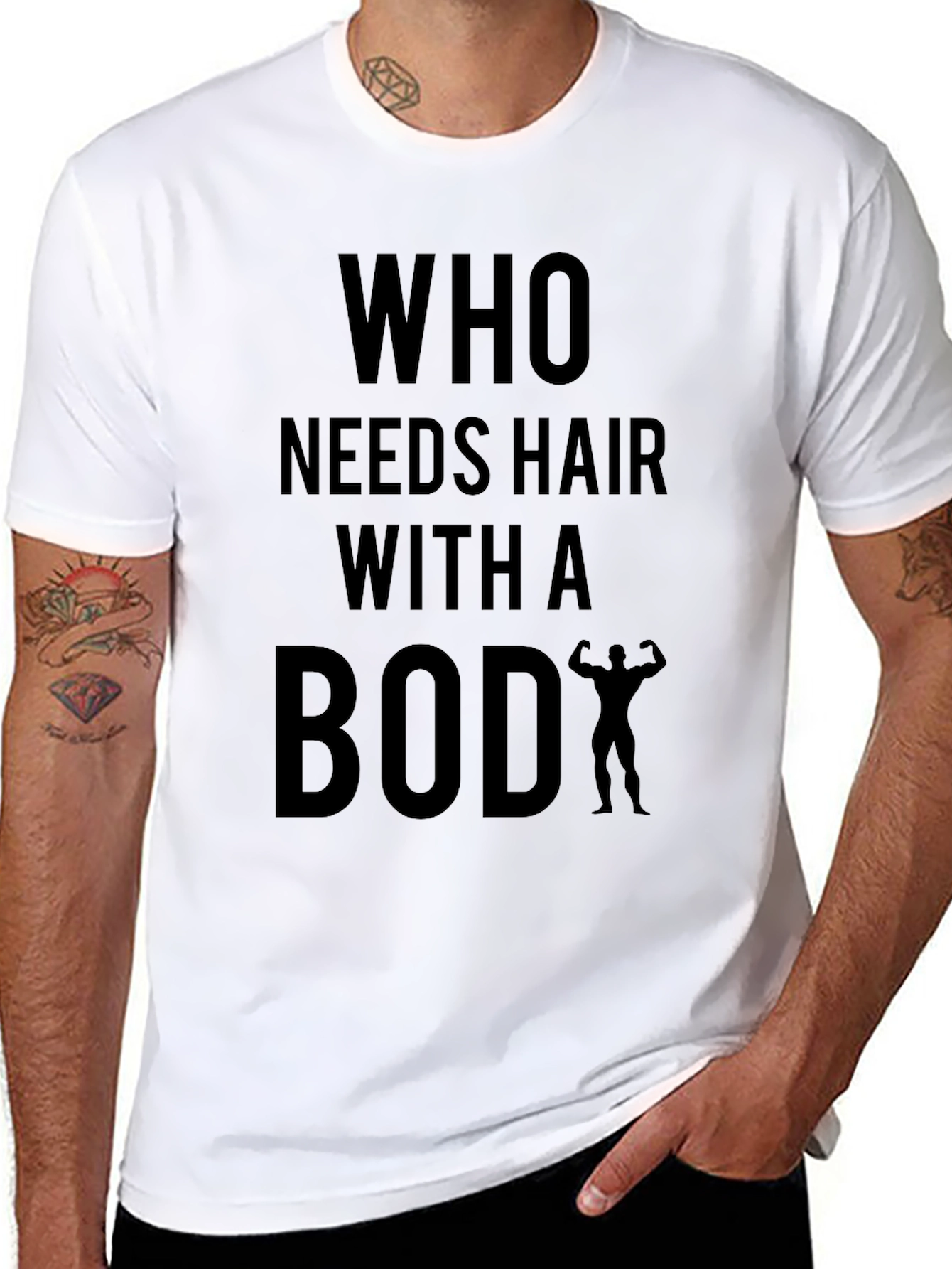 Humorous Baldness Bodybuilder T-Shirt