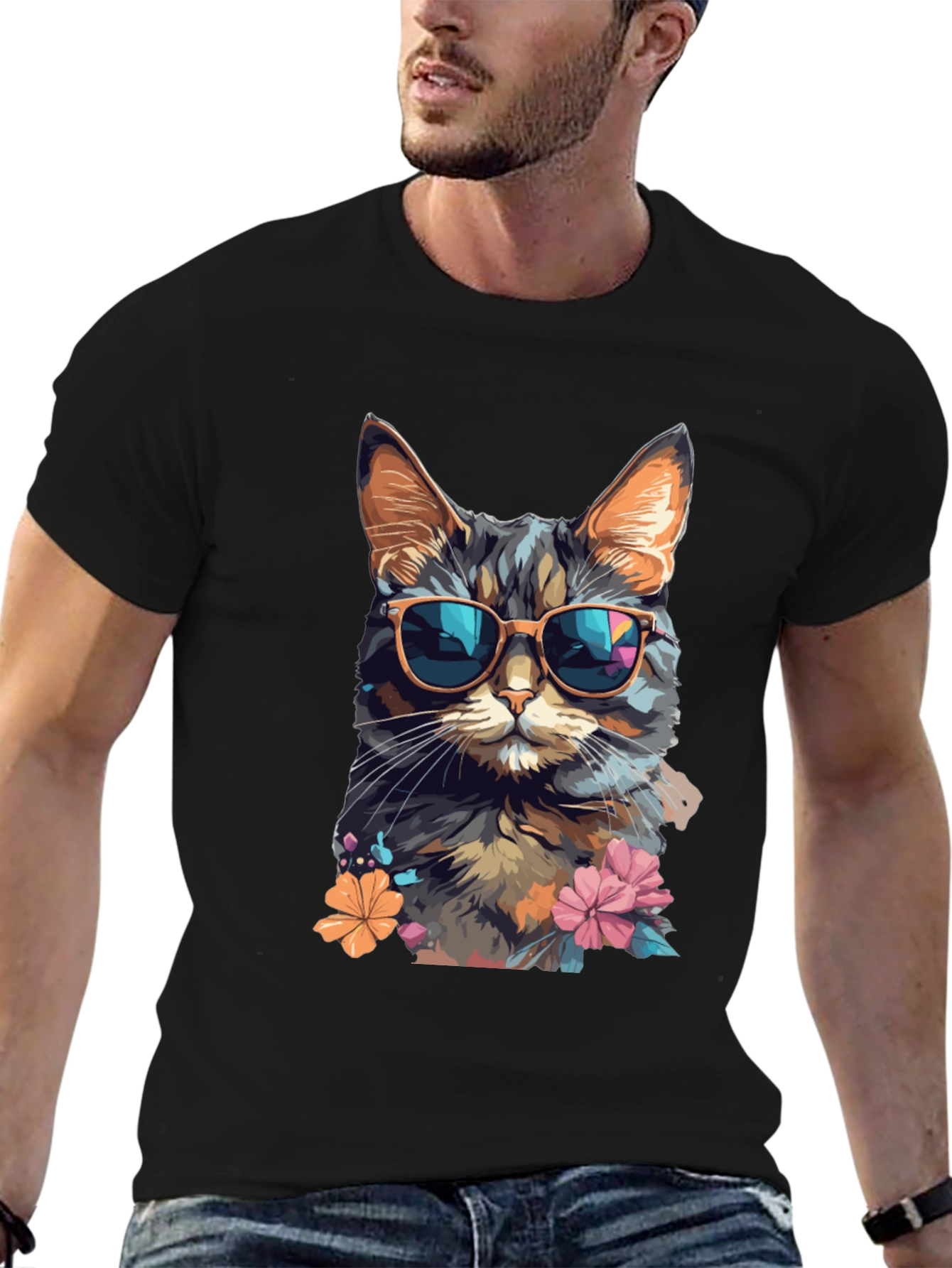 Cool Cat T-Shirt: Stylish Feline Design