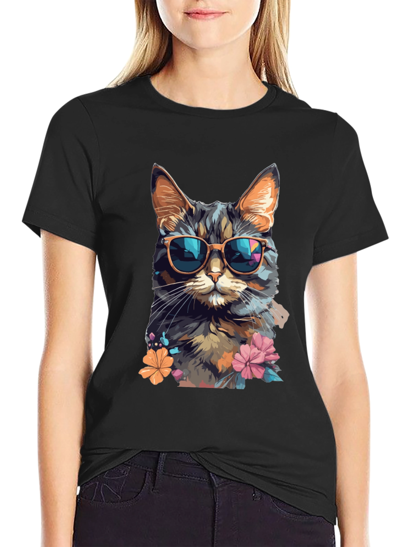 Cool Cat T-Shirt: Stylish Feline Design