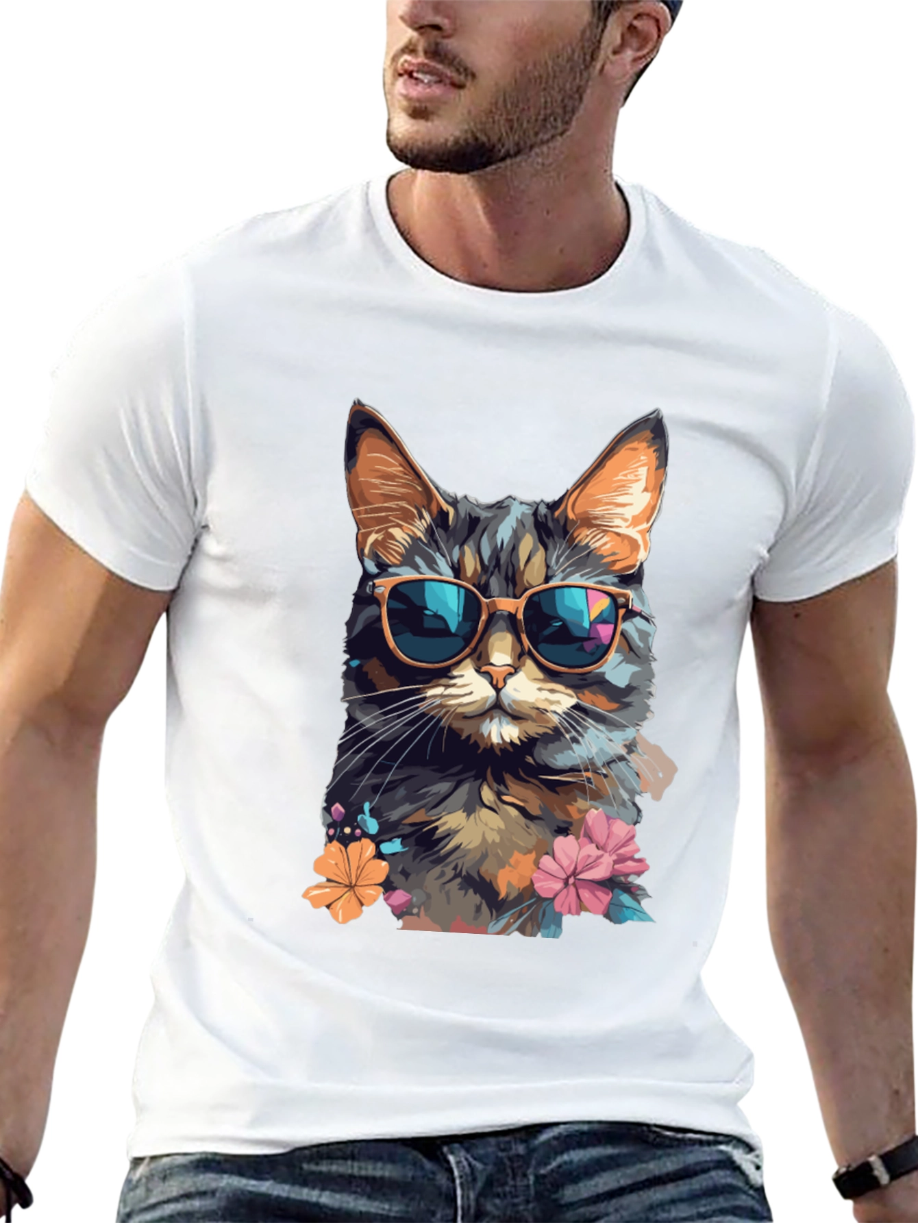 Cool Cat T-Shirt: Stylish Feline Design