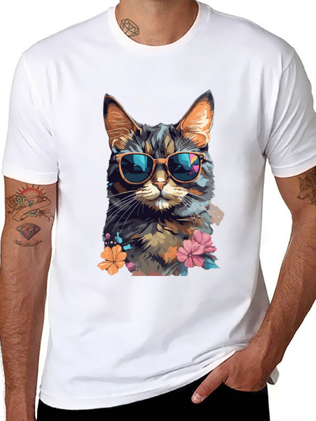 Cool Cat T-Shirt: Stylish Feline Design