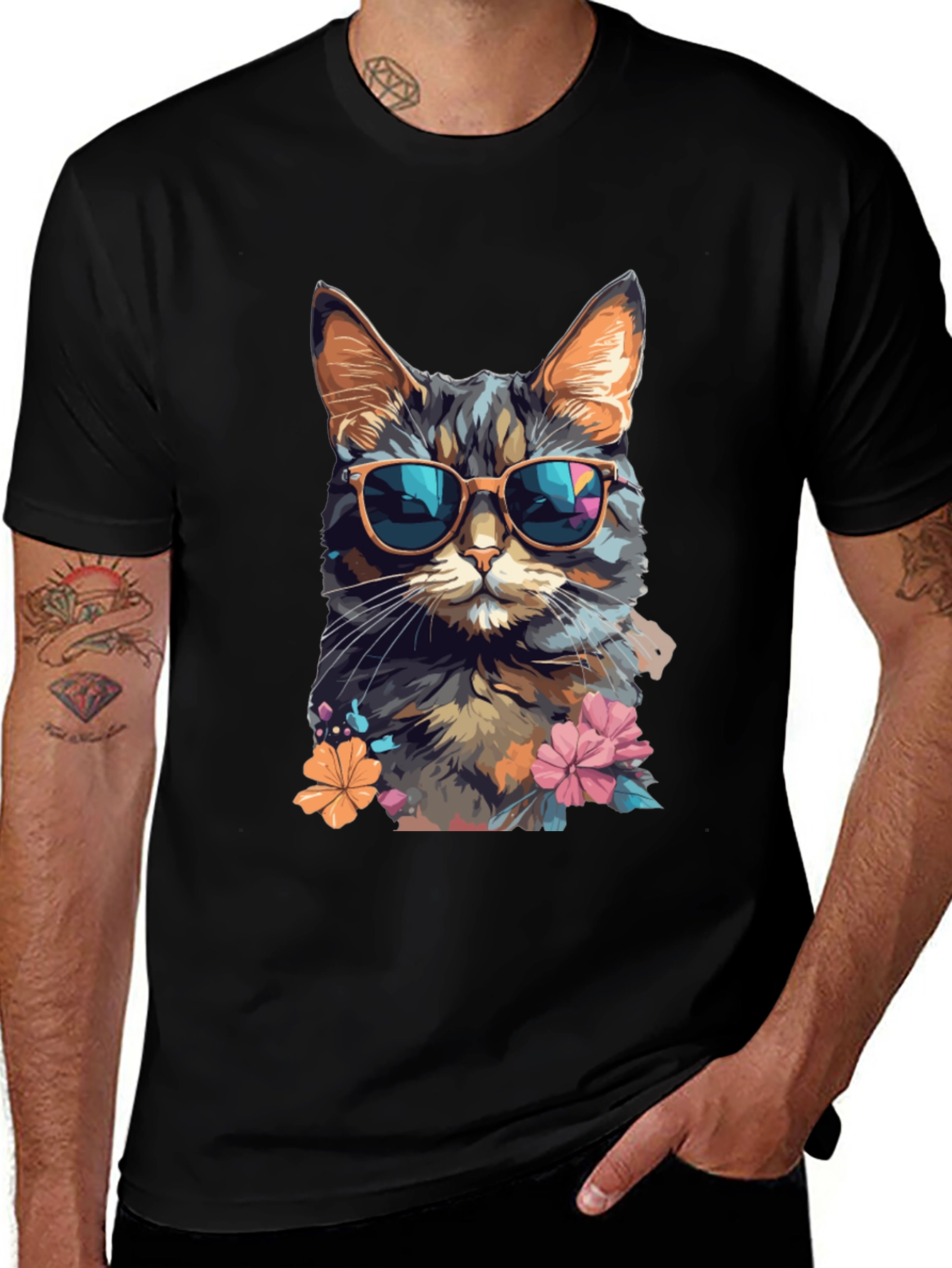 Cool Cat T-Shirt: Stylish Feline Design