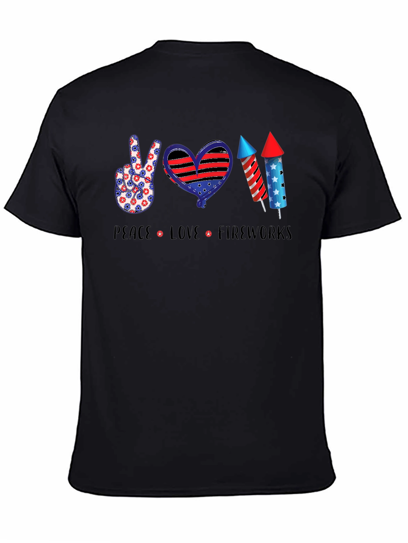 Patriotic Peace Love Fireworks T-Shirt