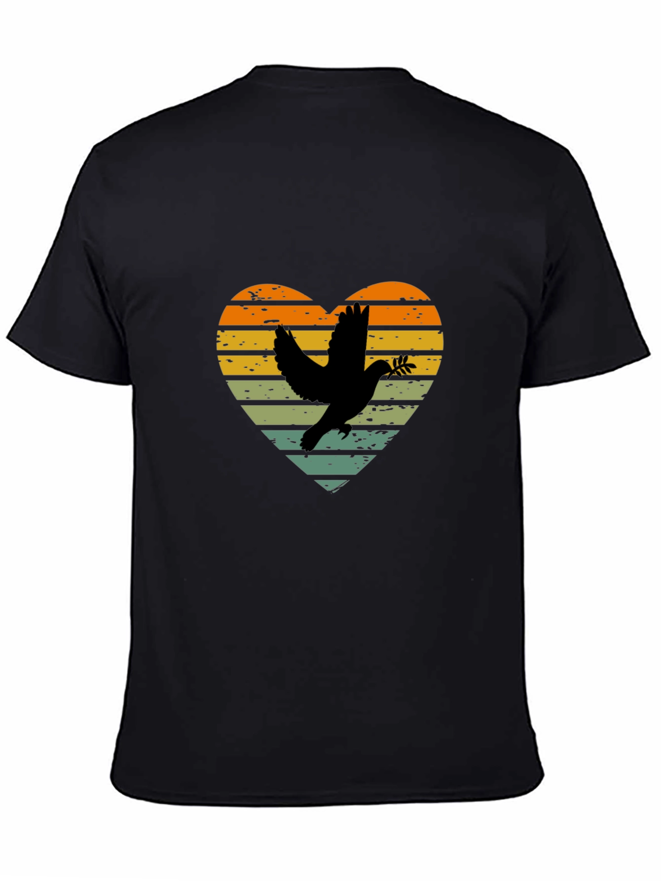 Dove Heart Graphic T-Shirt - Peace & Love Design