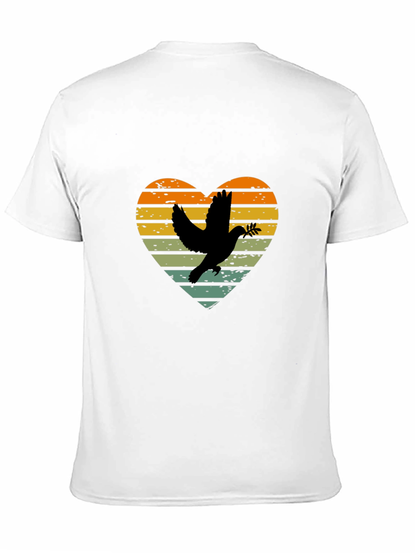 Dove Heart Graphic T-Shirt - Peace & Love Design