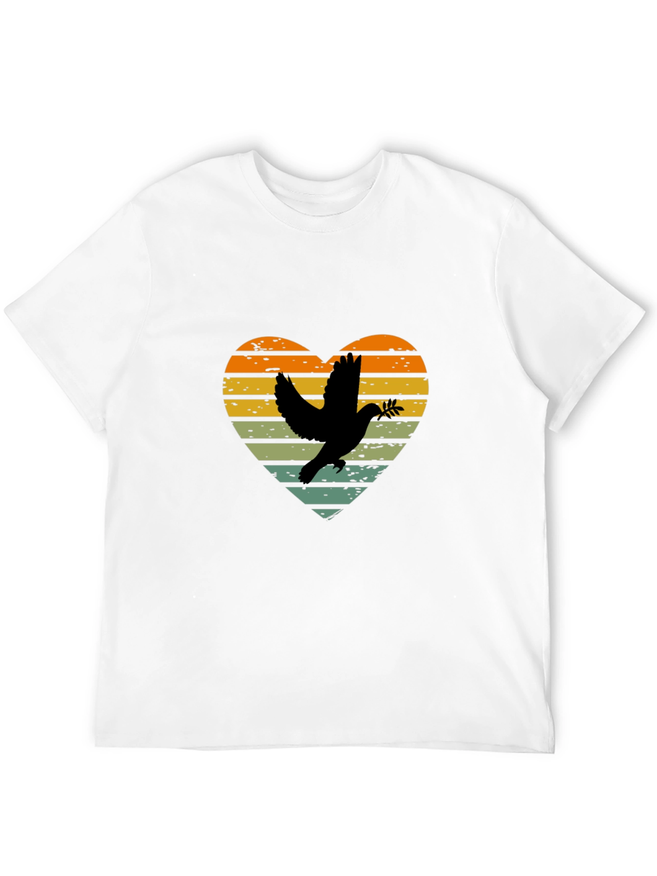 Dove Heart Graphic T-Shirt - Peace & Love Design