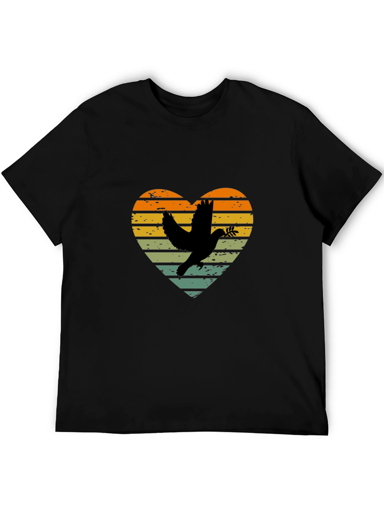 Dove Heart Graphic T-Shirt - Peace & Love Design