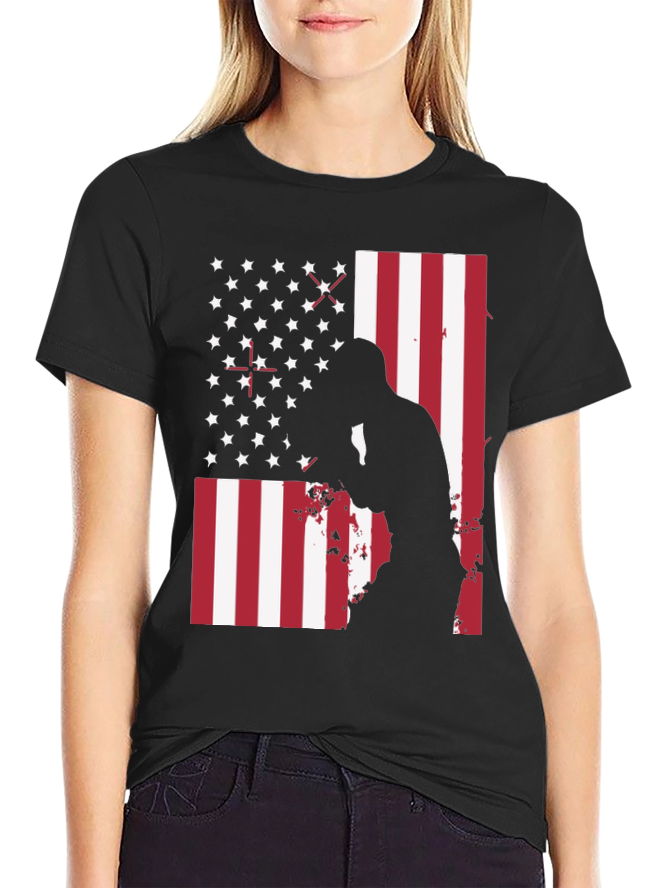 American Flag Boxer Graphic T-Shirt