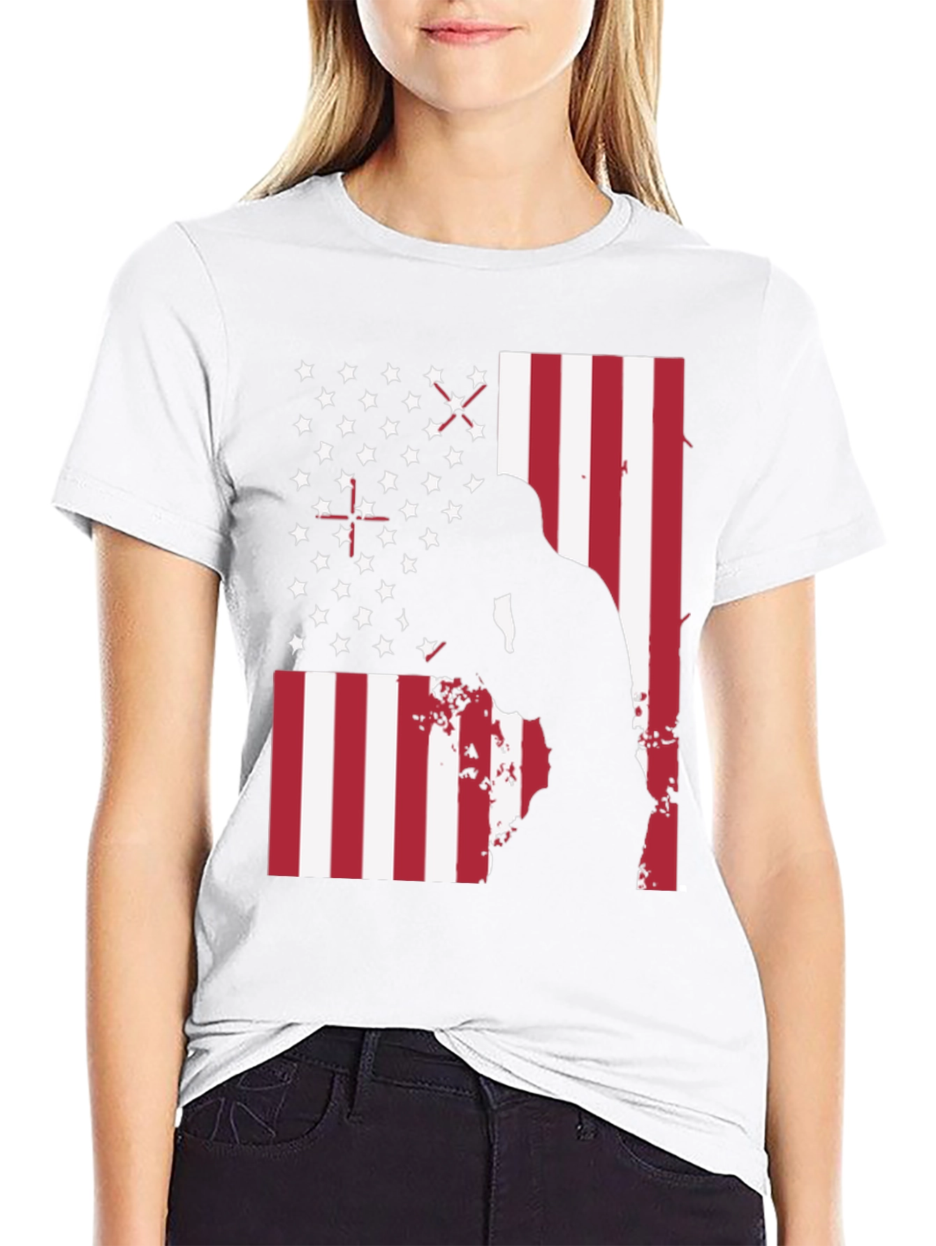 American Flag Boxer Graphic T-Shirt