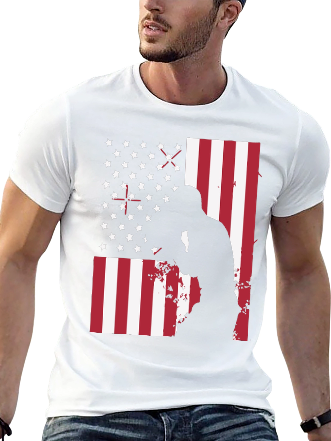 American Flag Boxer Graphic T-Shirt