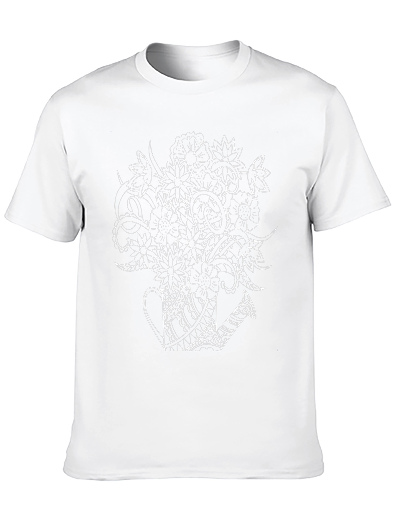 Floral Watering Can Graphic T-Shirt - Black