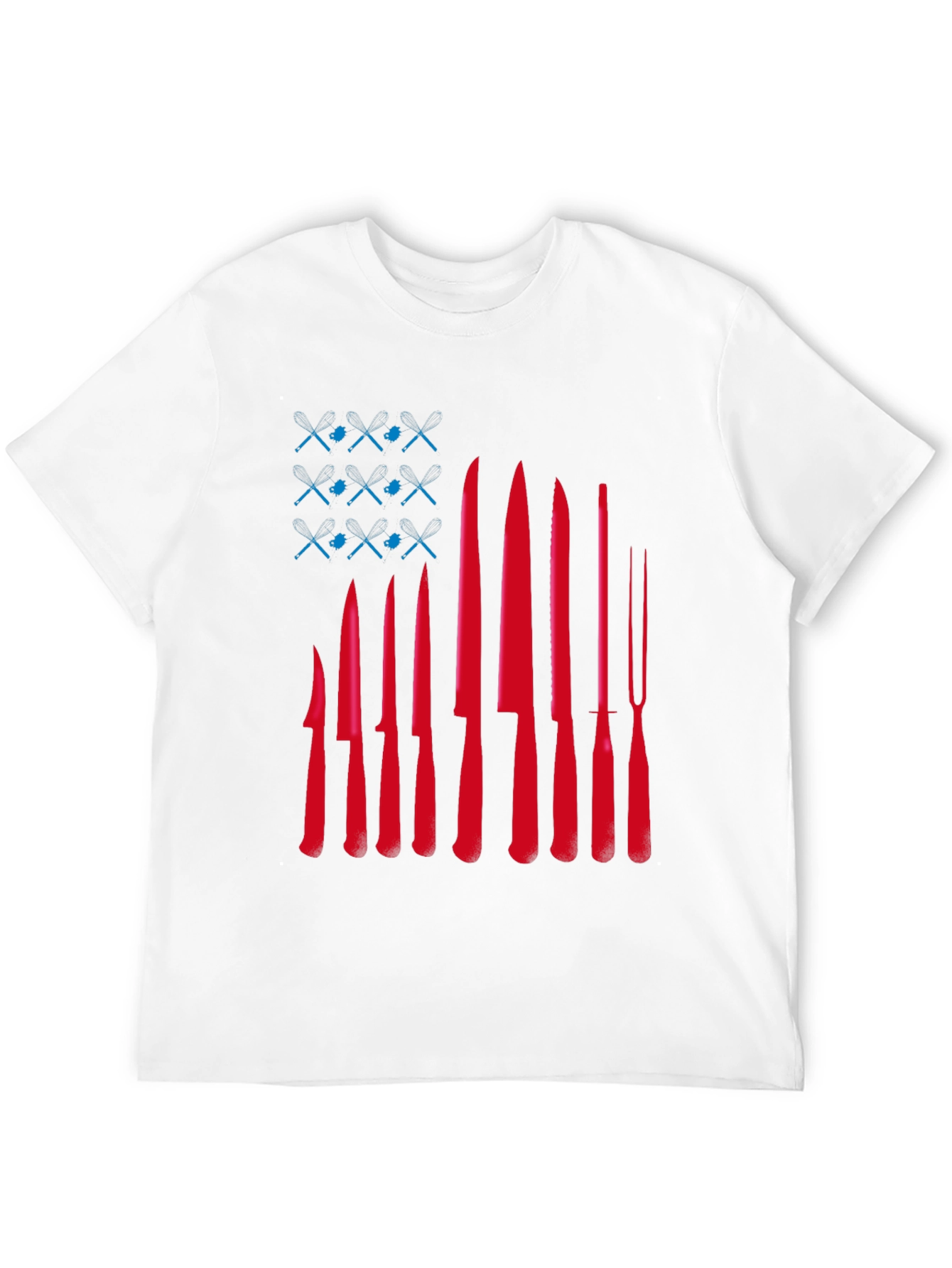 Chef Knife Flag T-Shirt - Culinary Pride