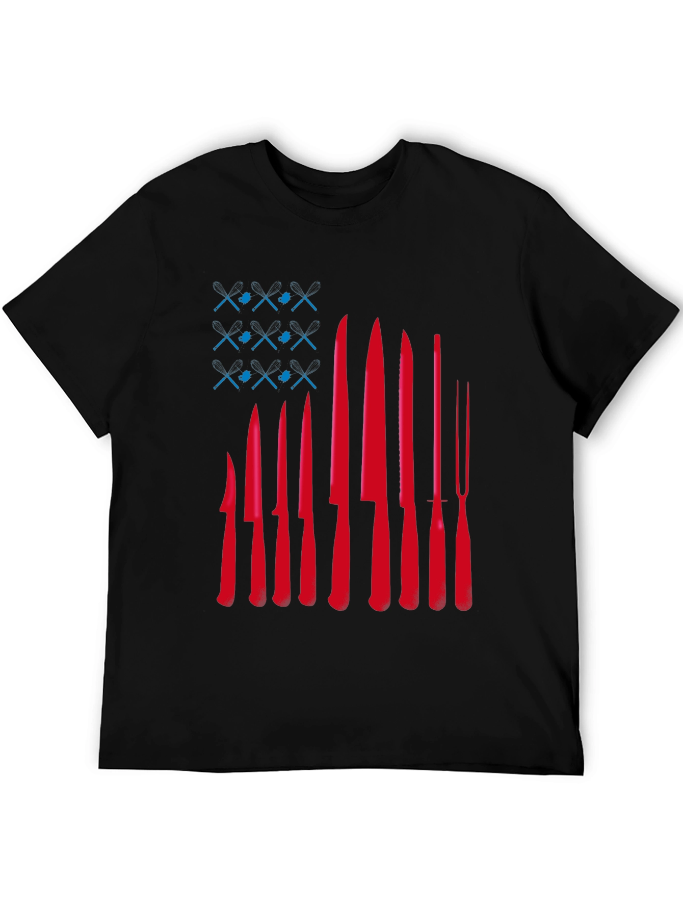 Chef Knife Flag T-Shirt - Culinary Pride