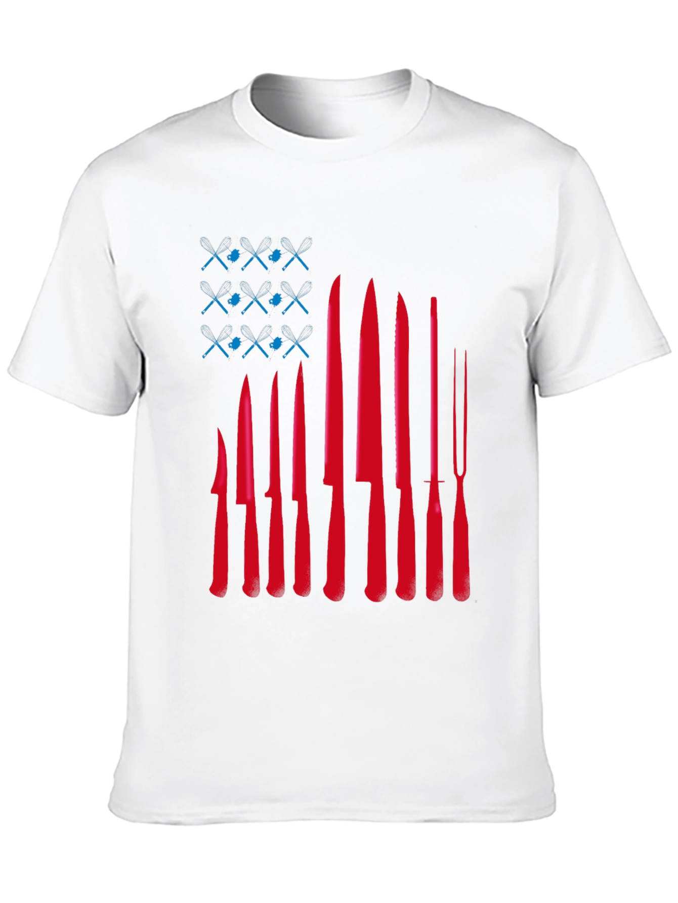 Chef Knife Flag T-Shirt - Culinary Pride