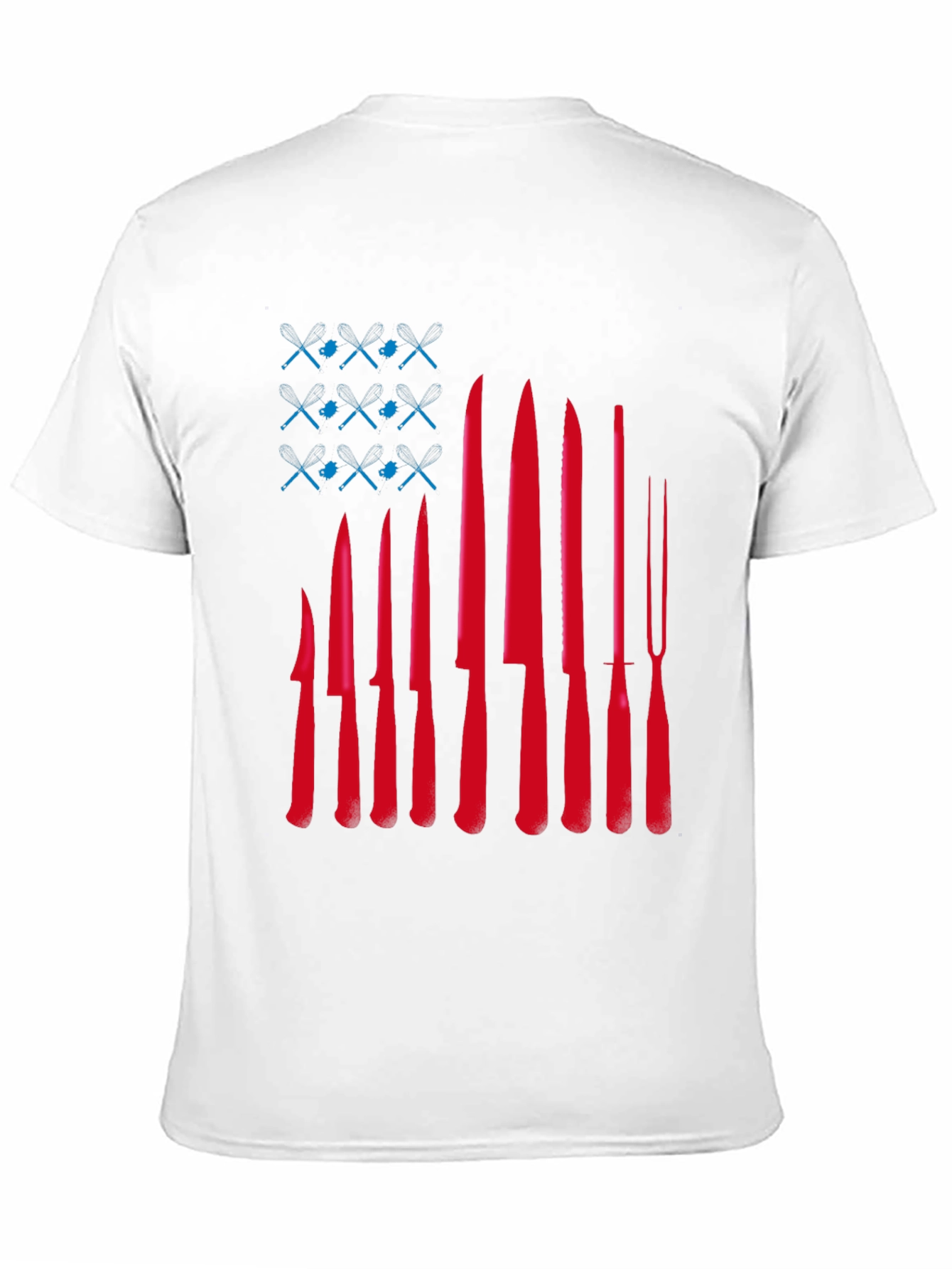 Chef Knife Flag T-Shirt - Culinary Pride
