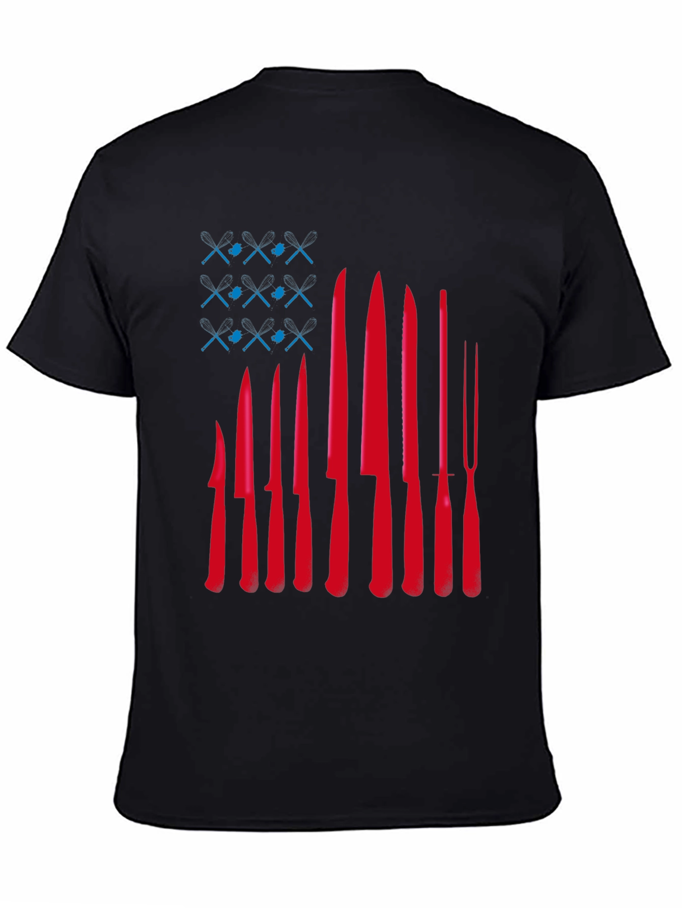 Chef Knife Flag T-Shirt - Culinary Pride