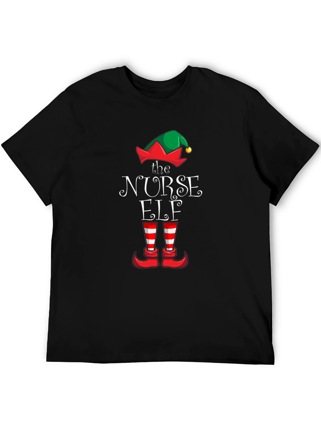 Nurse Elf Christmas Graphic T-Shirt