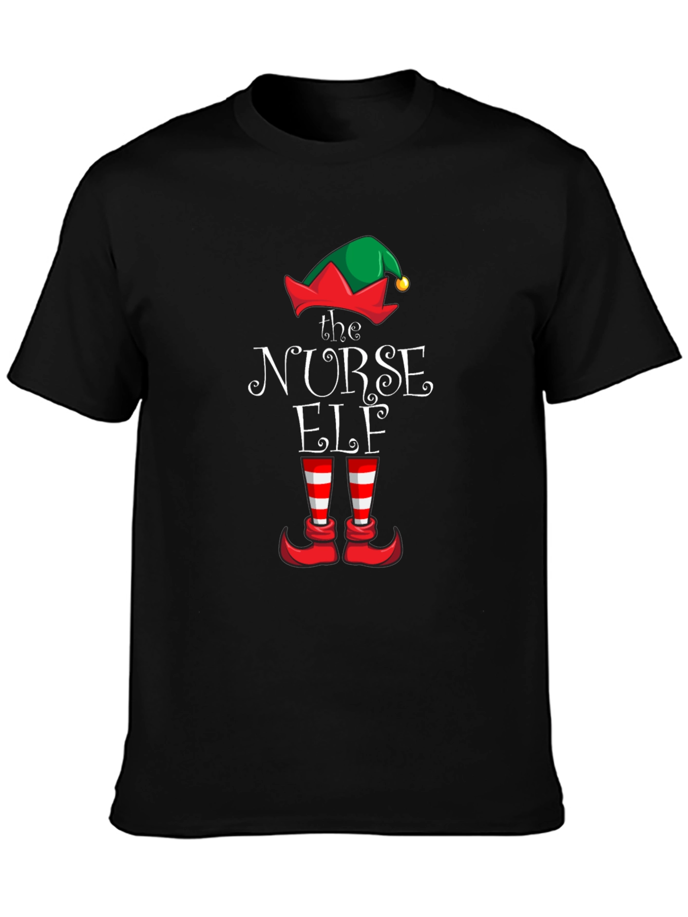 Nurse Elf Christmas Graphic T-Shirt
