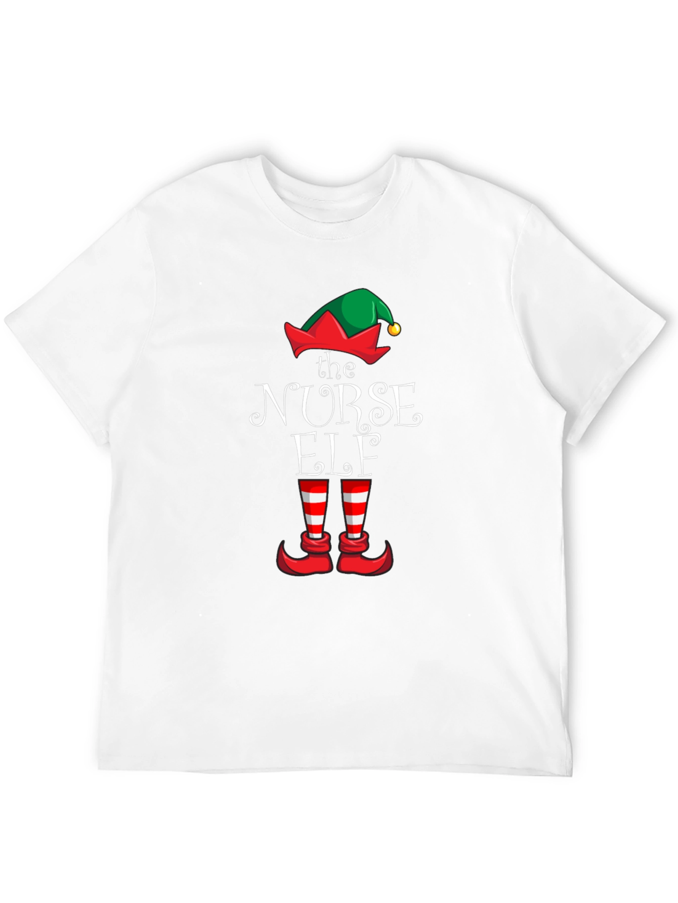 Nurse Elf Christmas Graphic T-Shirt