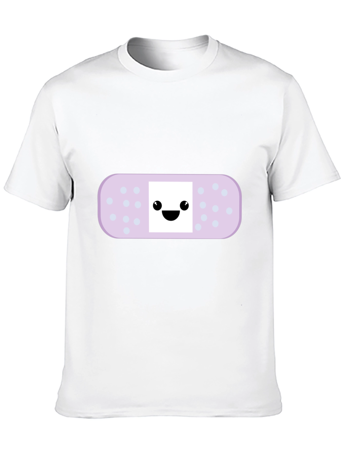 Cute Bandage Cartoon Graphic Tee - Black