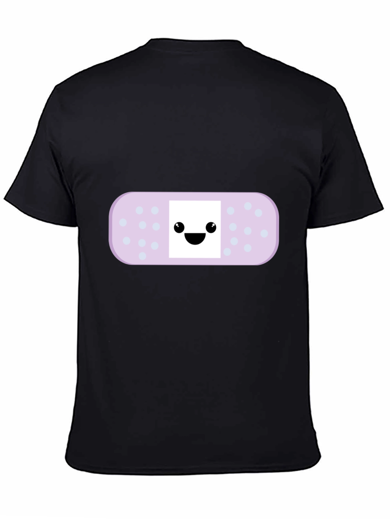 Cute Bandage Cartoon Graphic Tee - Black