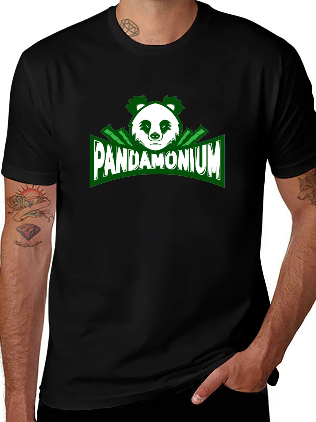 Pandamonium Black Graphic T-Shirt