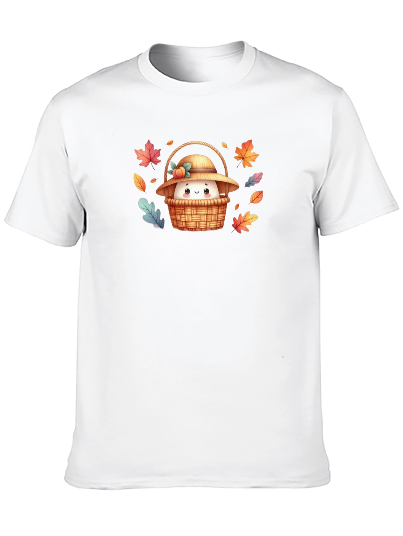 Autumn Basket T-Shirt: Cute Cartoon Graphic Tee