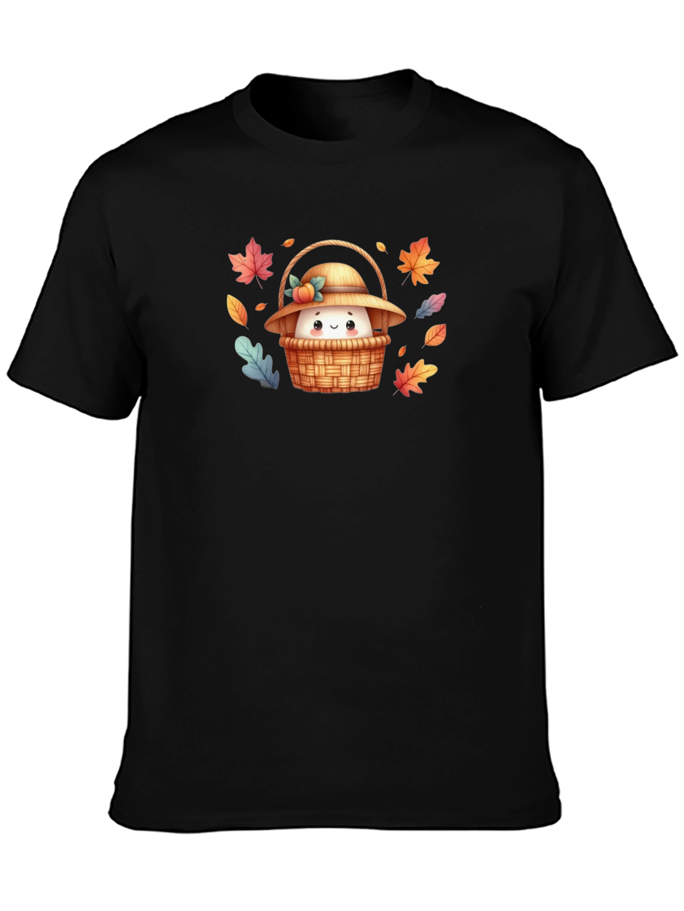 Autumn Basket T-Shirt: Cute Cartoon Graphic Tee