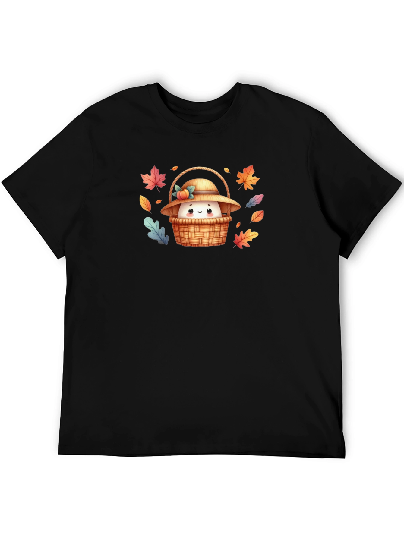 Autumn Basket T-Shirt: Cute Cartoon Graphic Tee