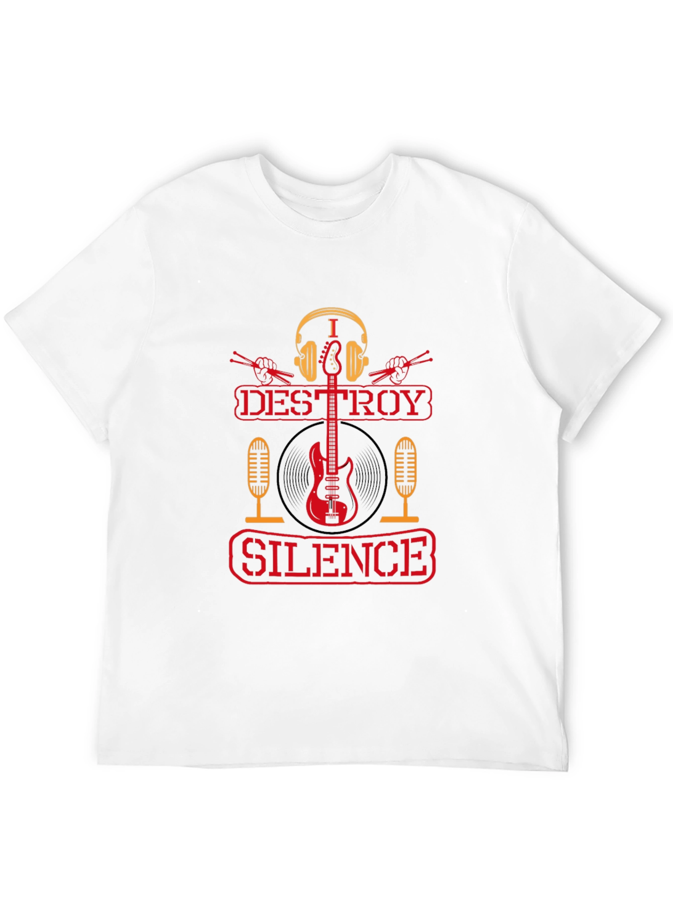 I Destroy Silence Black Graphic T-Shirt