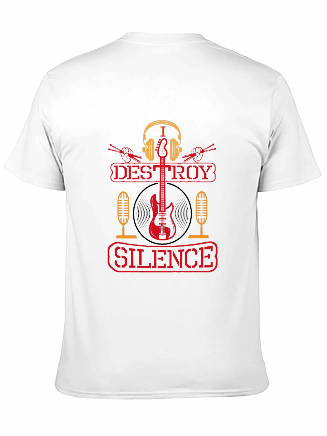 I Destroy Silence Black Graphic T-Shirt