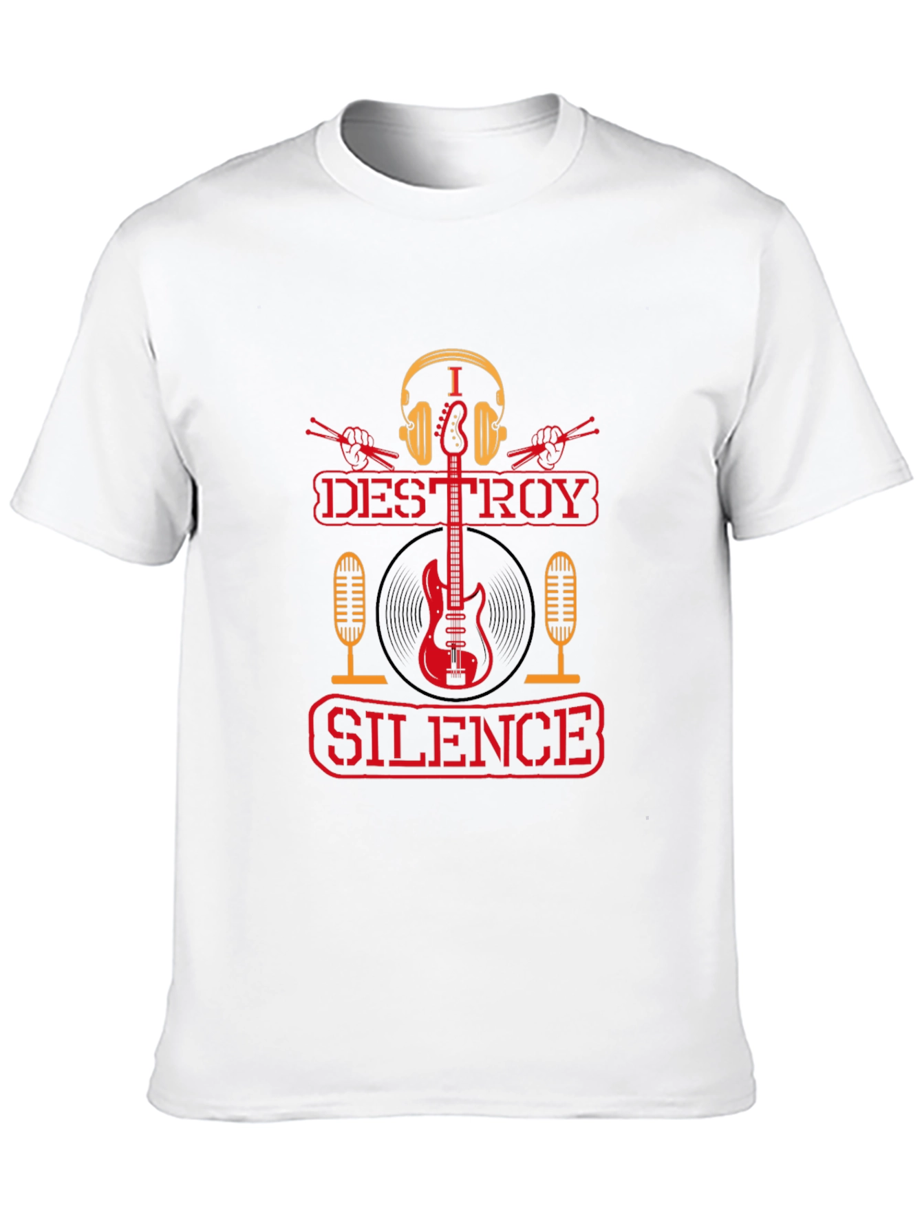 I Destroy Silence Black Graphic T-Shirt