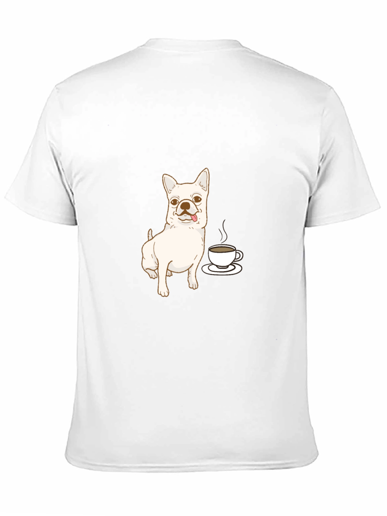Cute Dog & Coffee Black T-Shirt