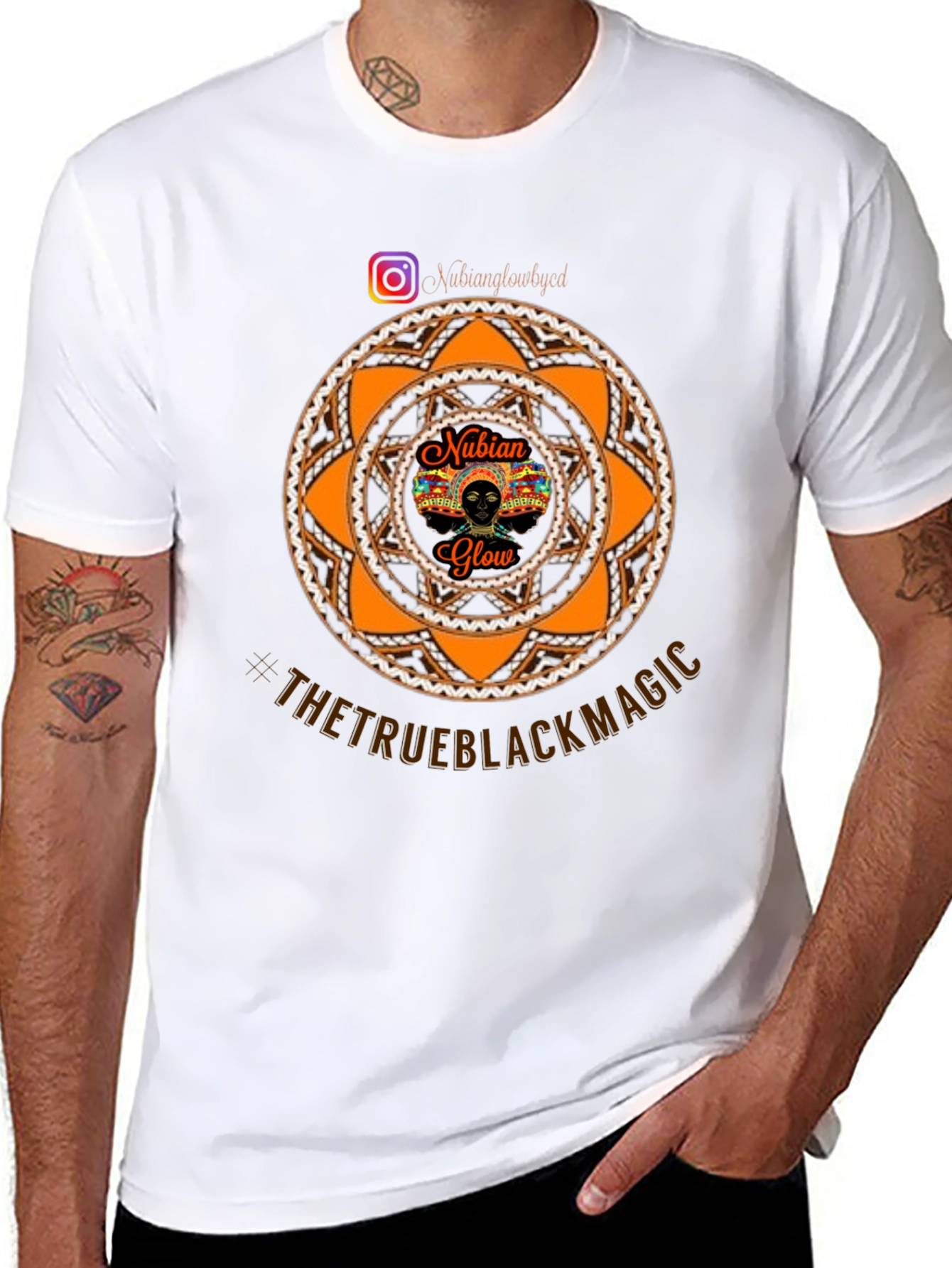 Nubian Glow Black T-Shirt - The True Black Magic