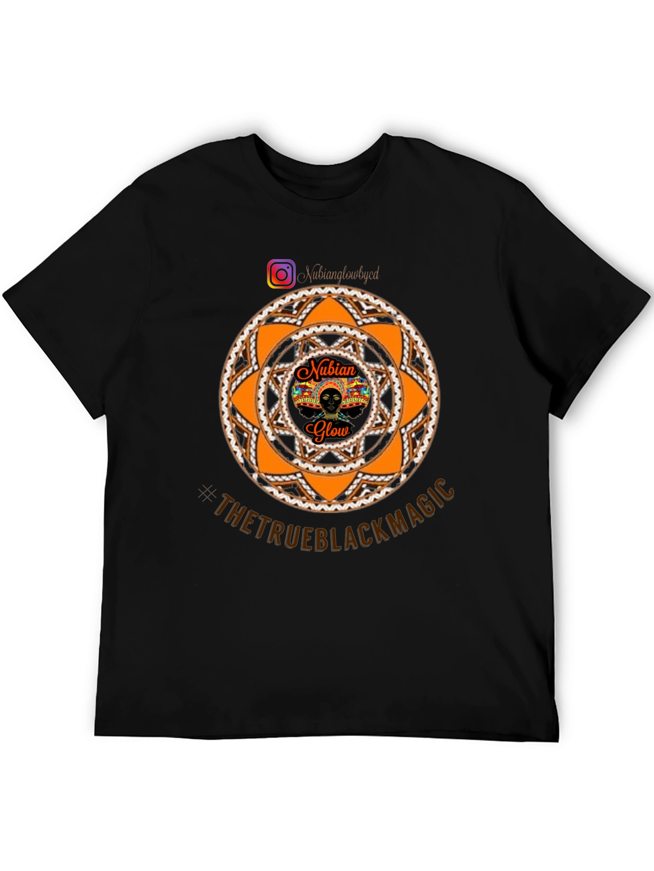 Nubian Glow Black T-Shirt - The True Black Magic