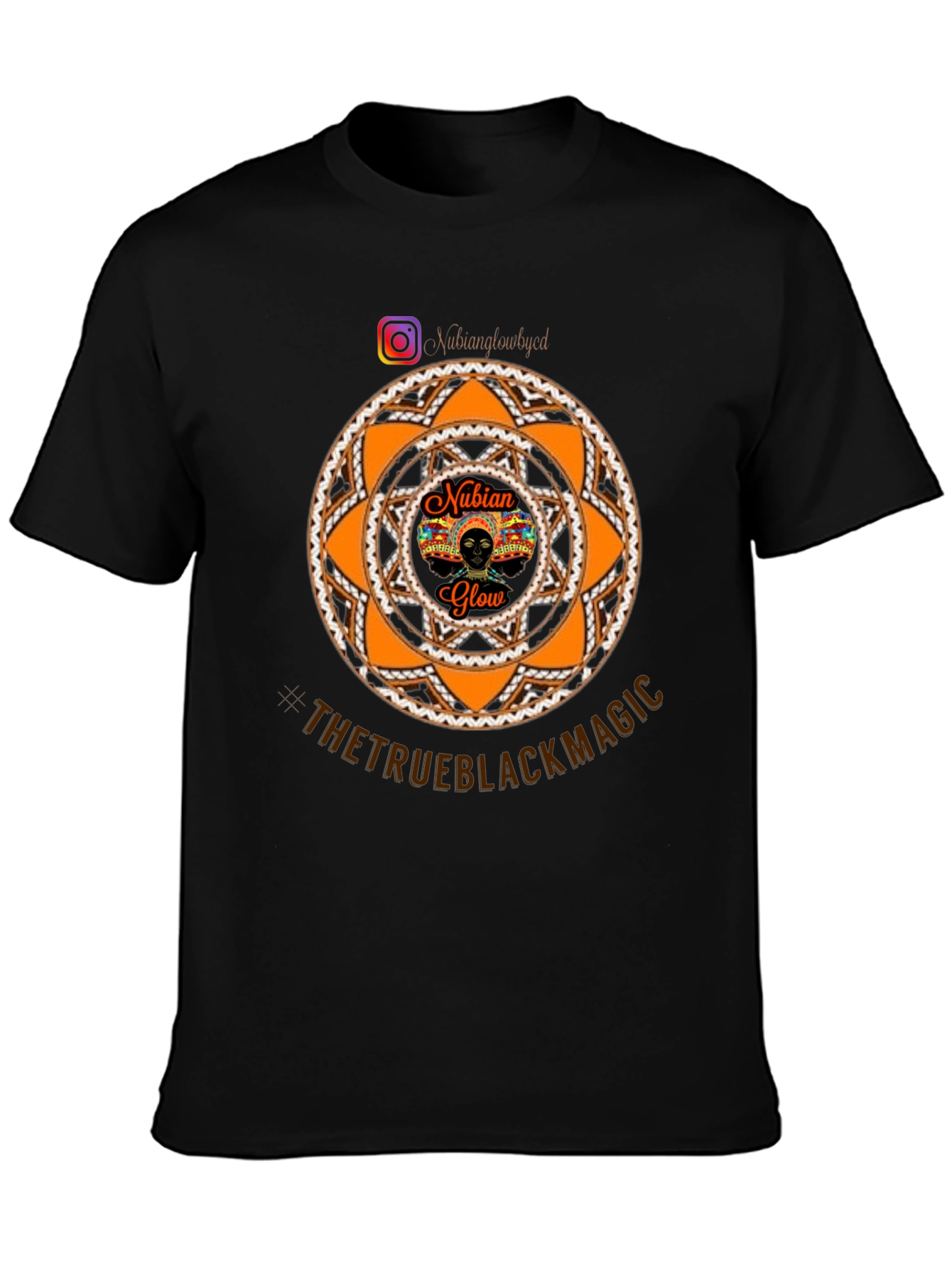 Nubian Glow Black T-Shirt - The True Black Magic