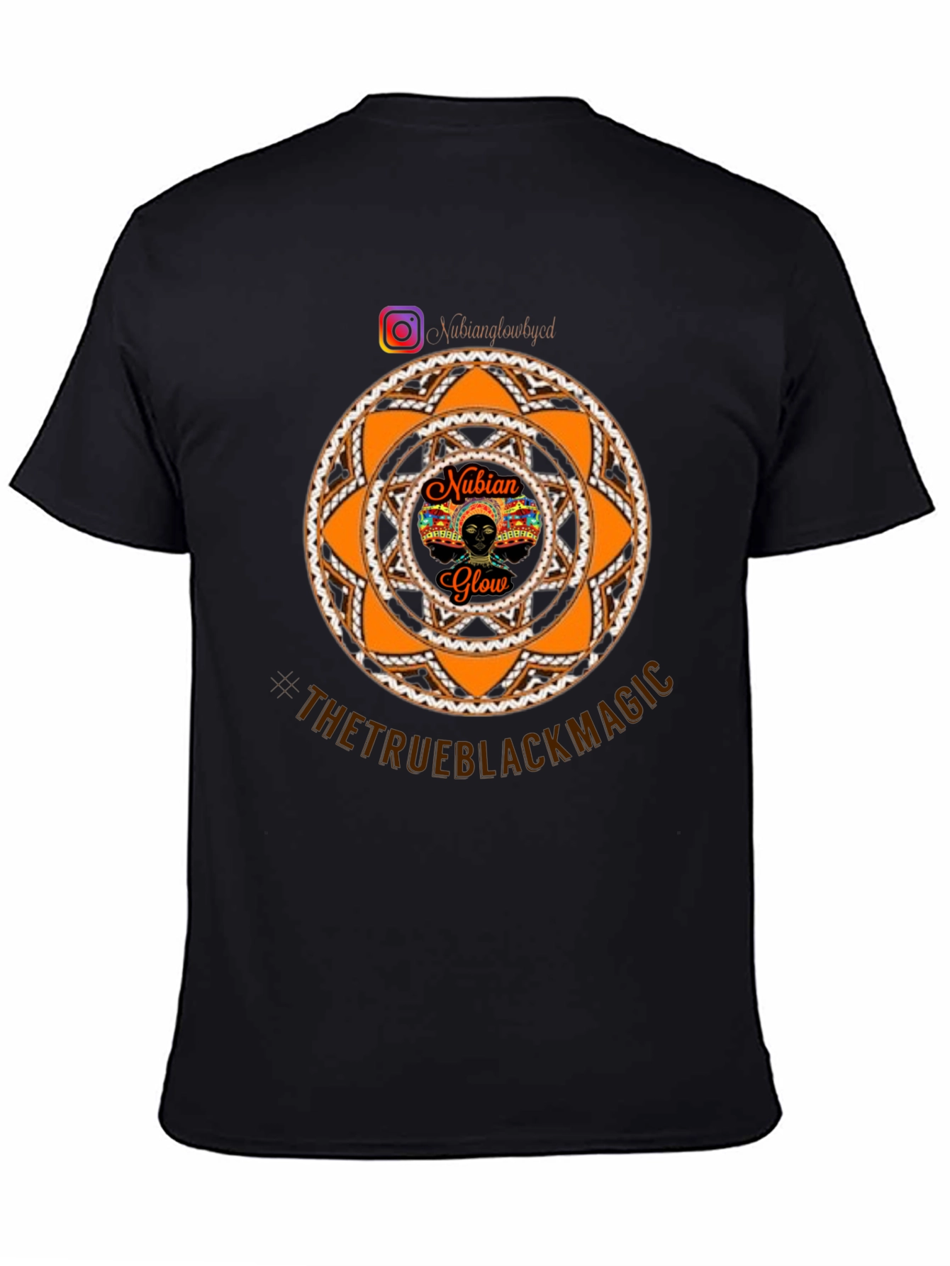 Nubian Glow Black T-Shirt - The True Black Magic
