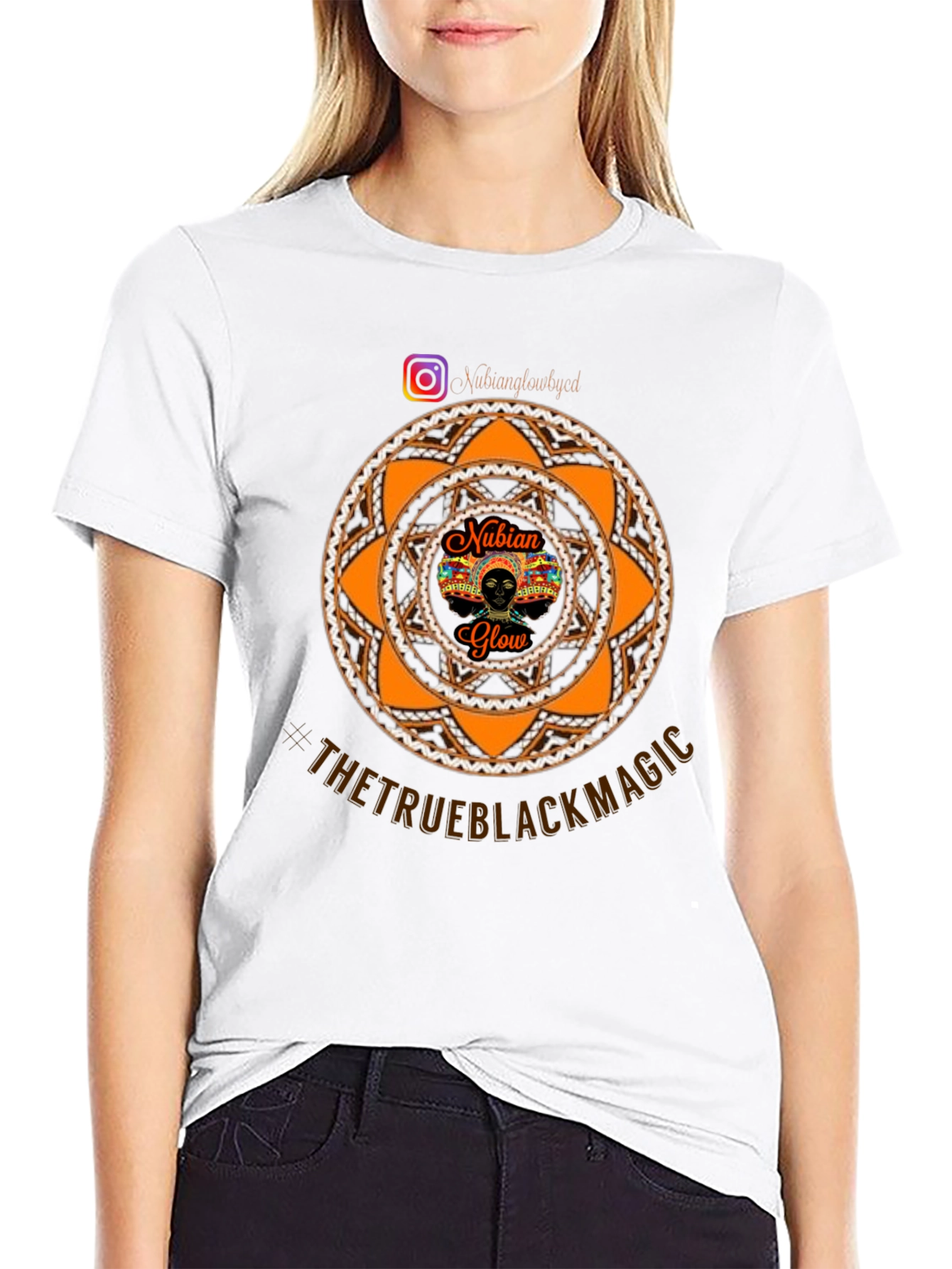 Nubian Glow Black T-Shirt - The True Black Magic