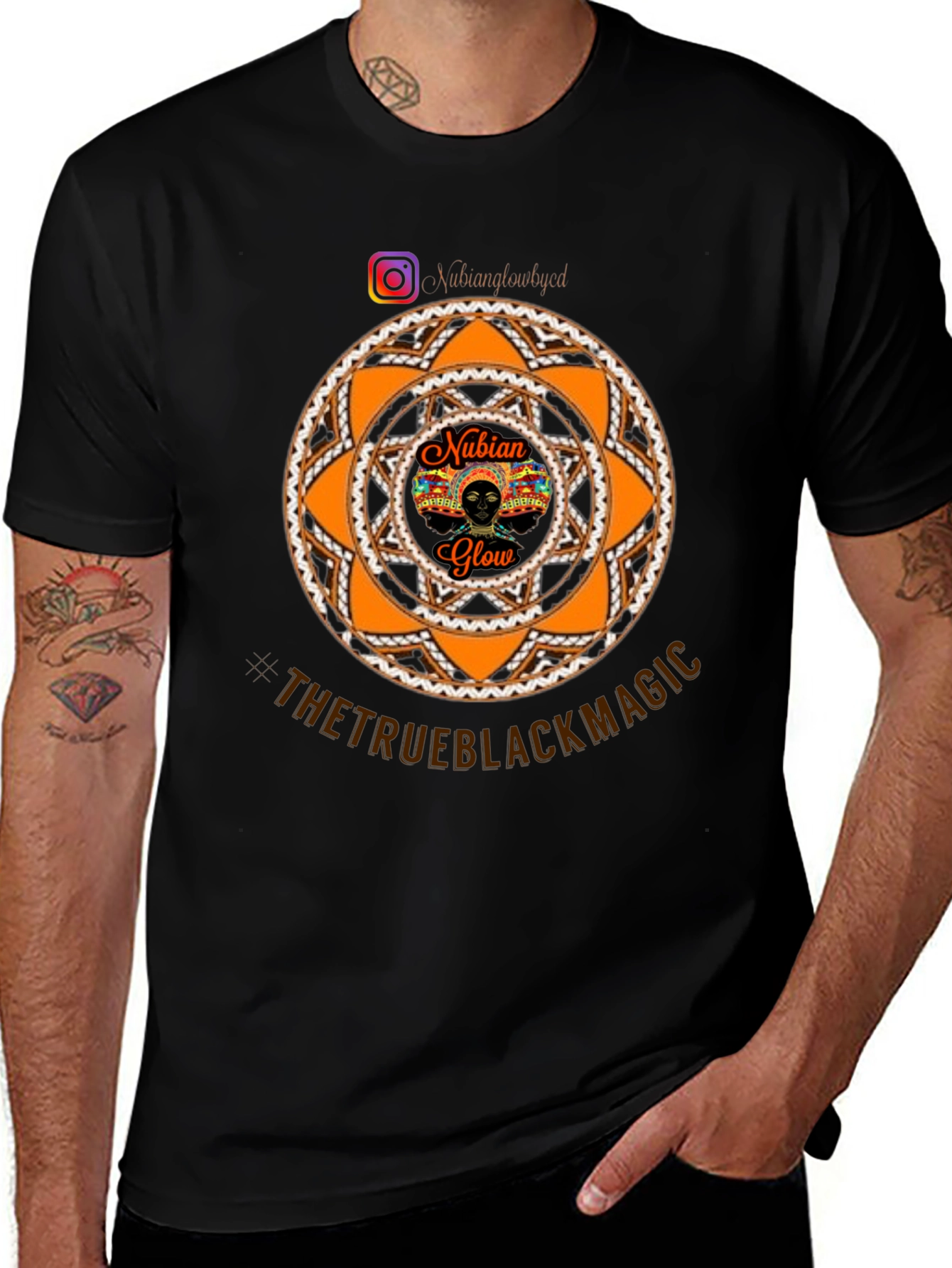 Nubian Glow Black T-Shirt - The True Black Magic