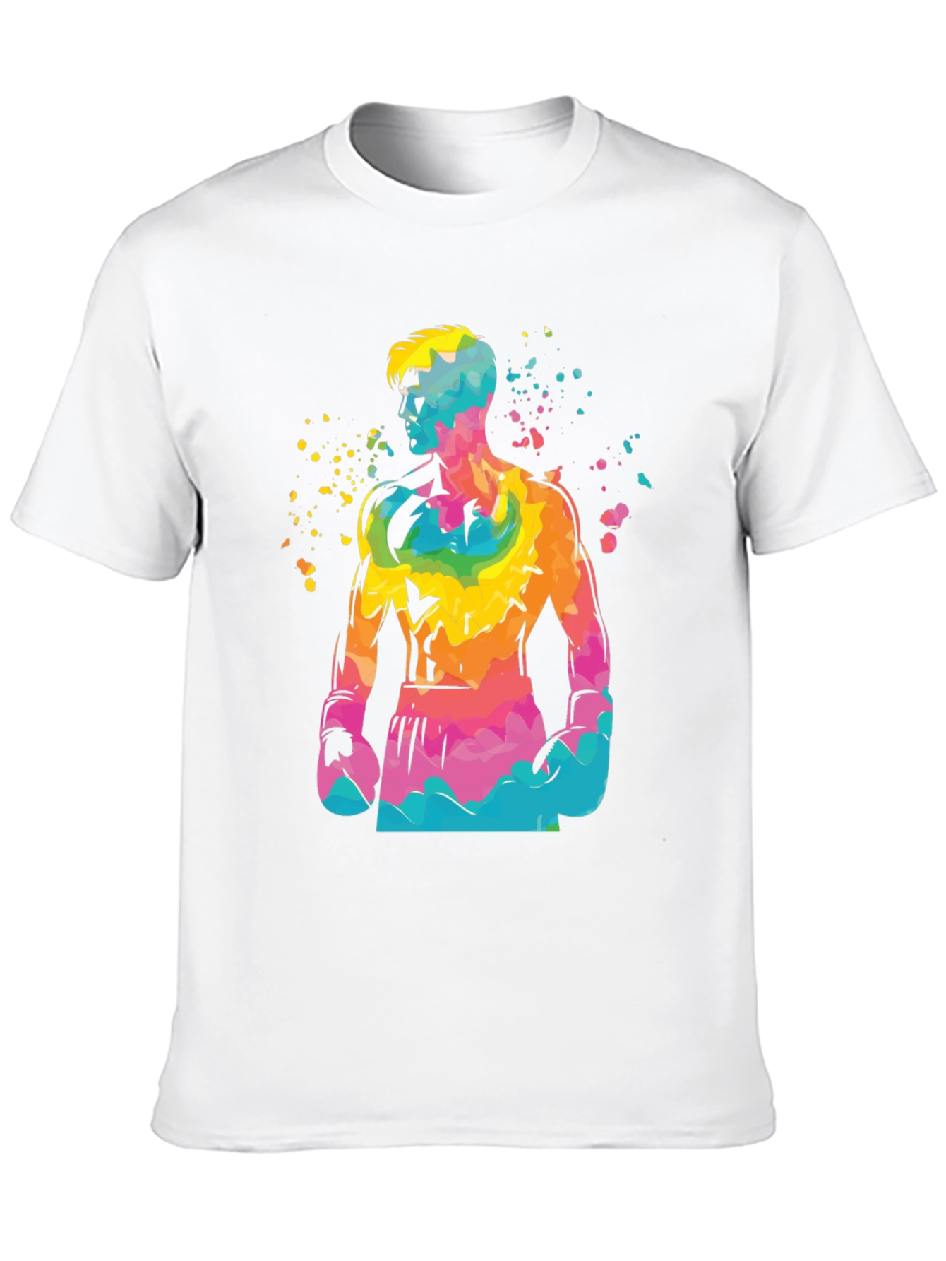 Vibrant Boxer Graphic Tee - Stylish Mens Black T-Shirt