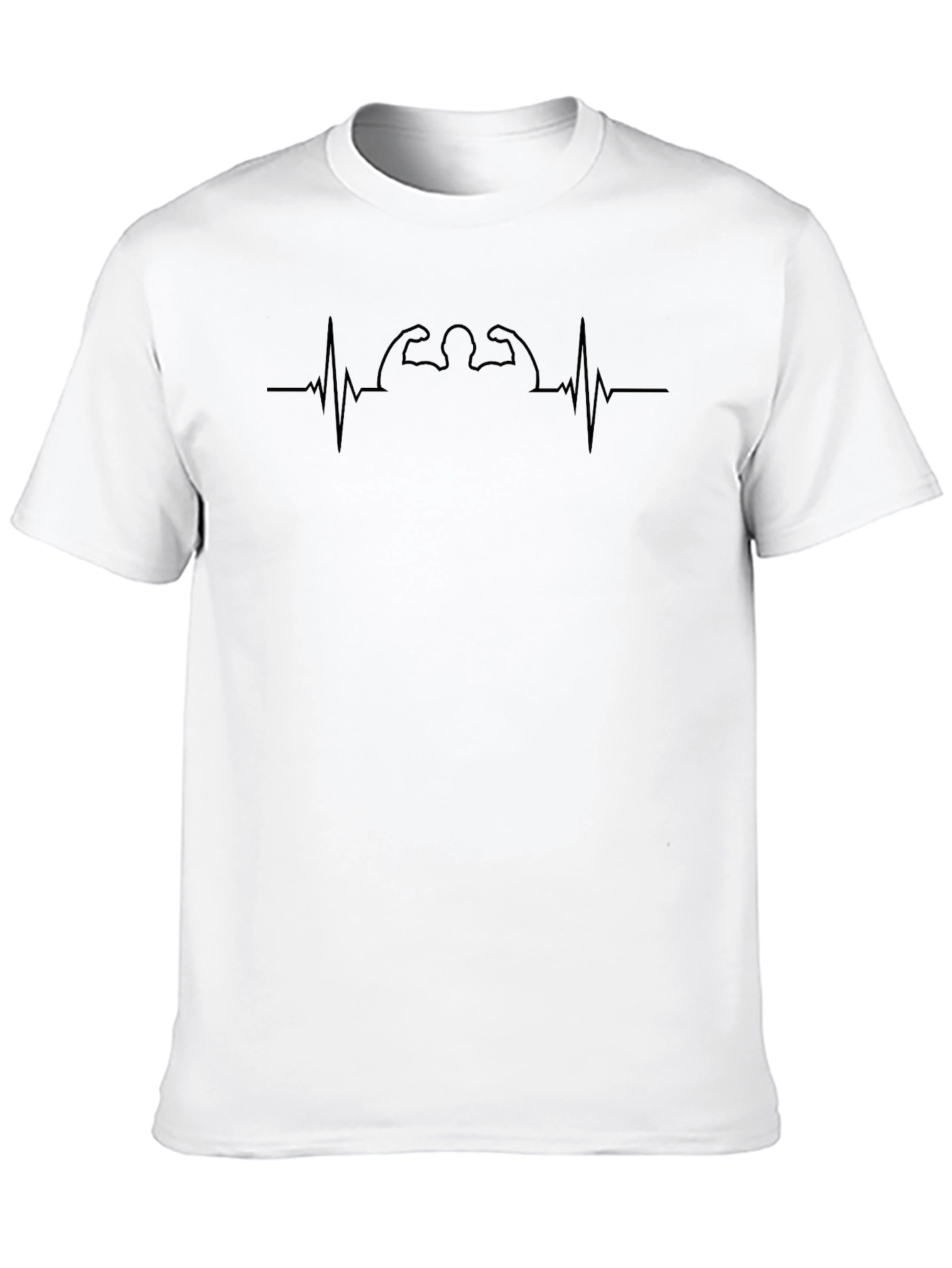 Bodybuilding Heartbeat Graphic Tee - Fitness T-Shirt