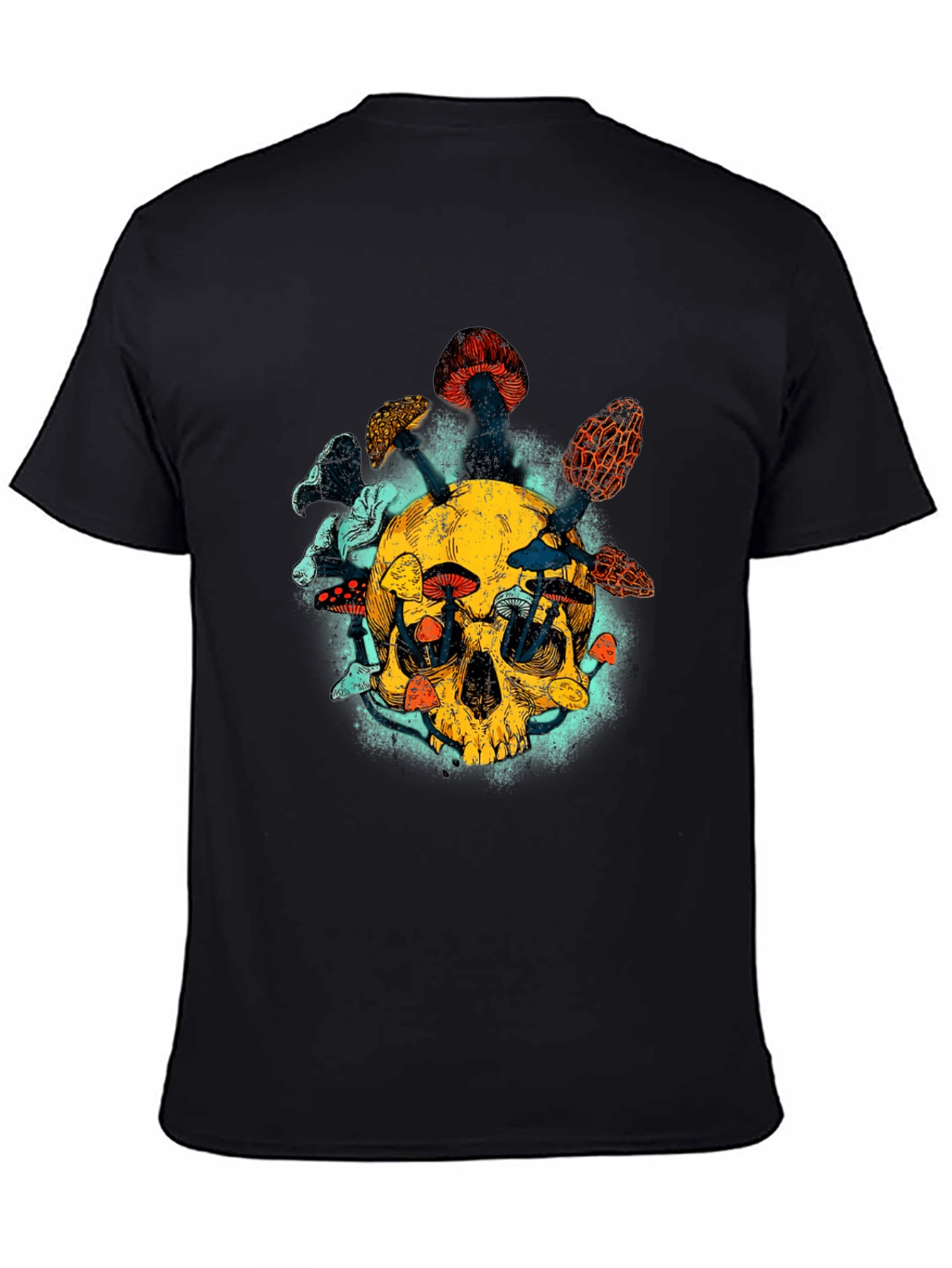 Skull & Mushroom Graphic Tee - Unique Design