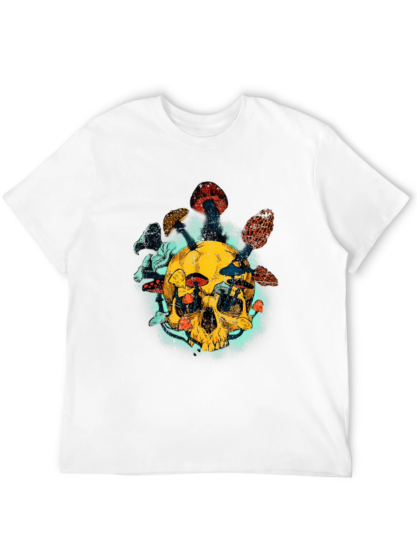 Skull & Mushroom Graphic Tee - Unique Design