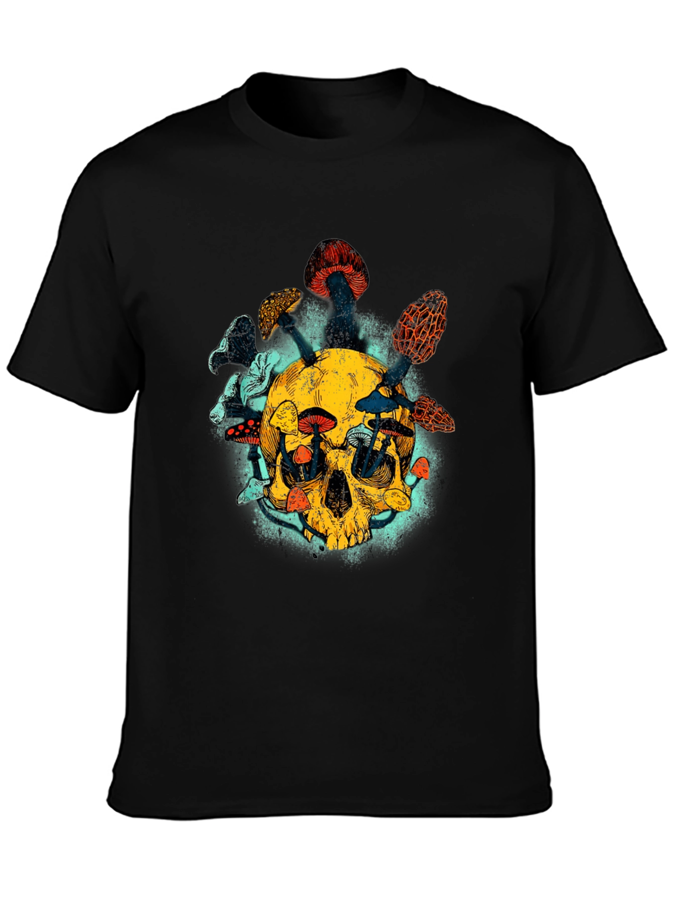 Skull & Mushroom Graphic Tee - Unique Design