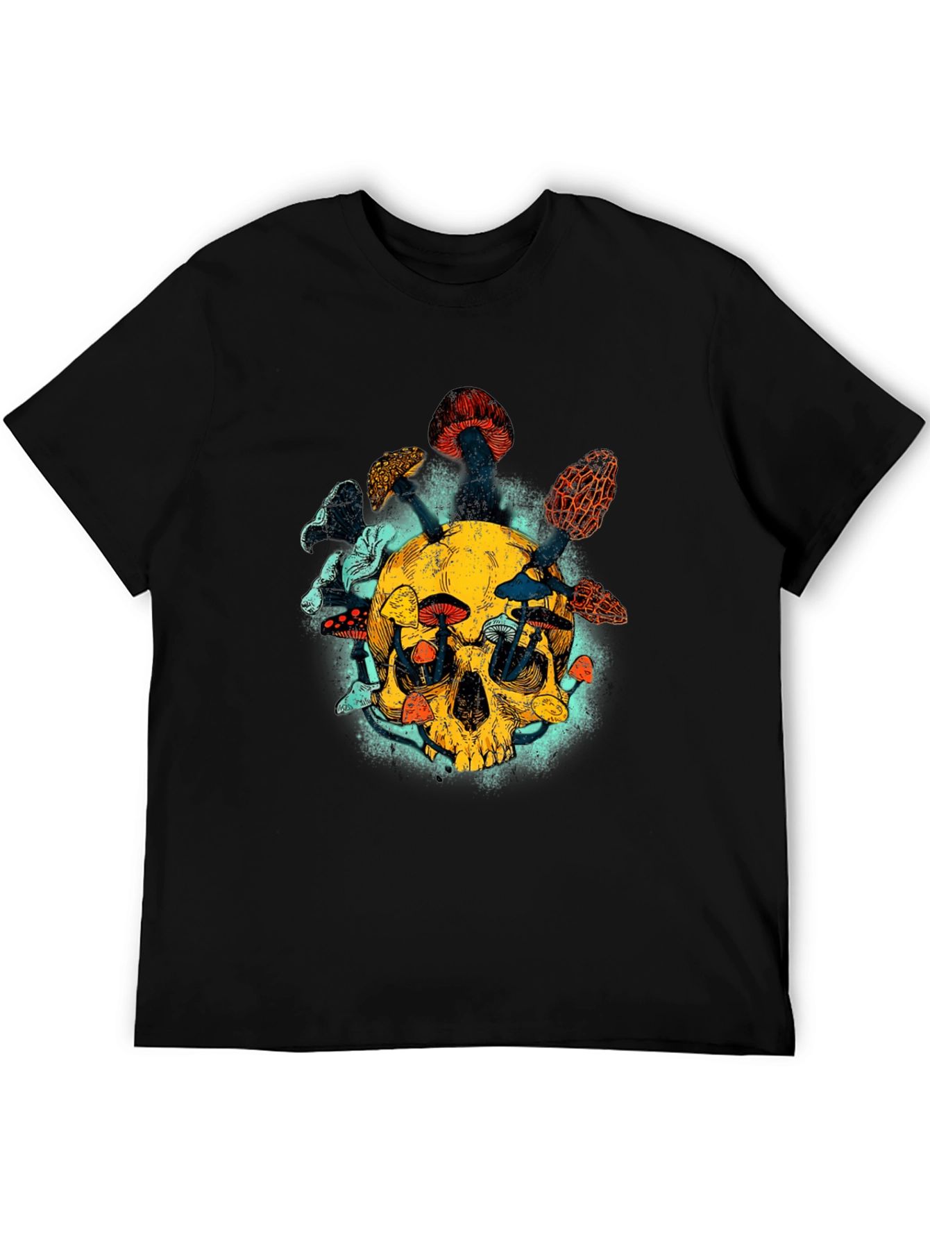 Skull & Mushroom Graphic Tee - Unique Design