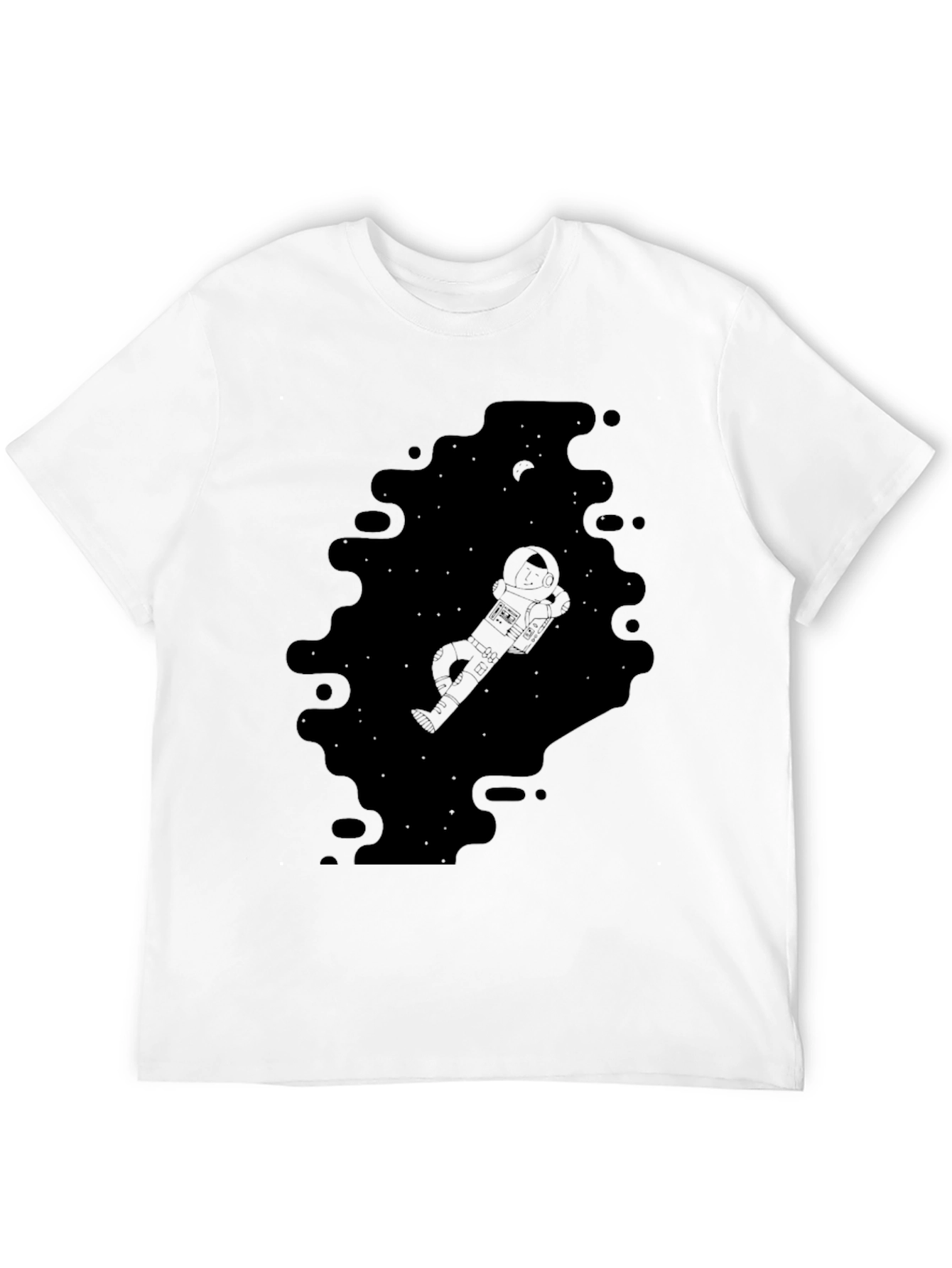 Astronaut in Space Black Graphic Tee