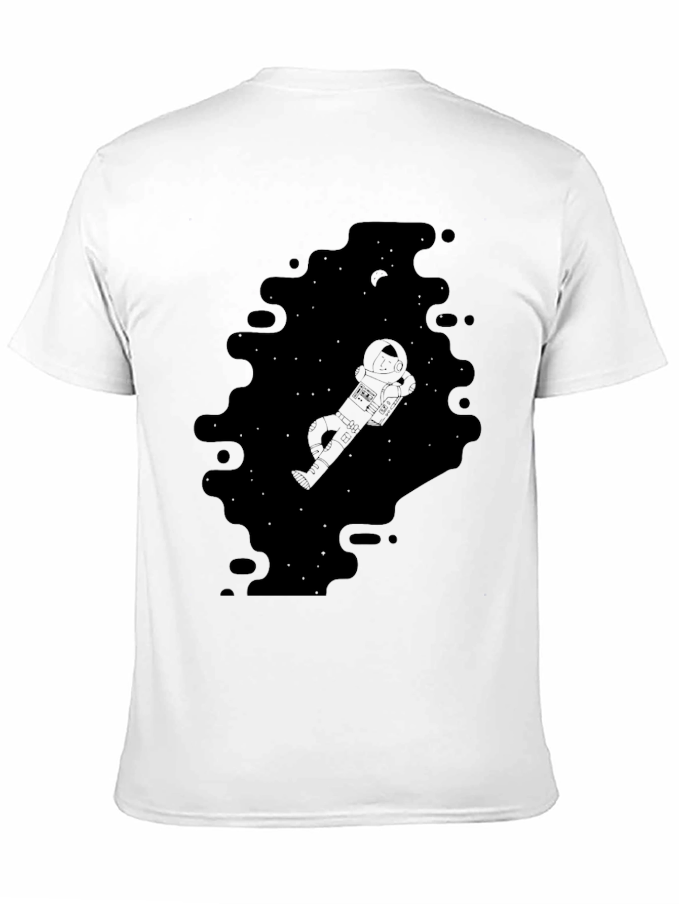 Astronaut in Space Black Graphic Tee